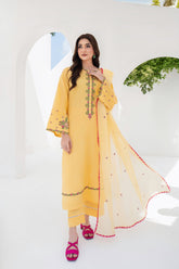 Daffodil - 2 Piece Embroidered Stitched Lawn Suit