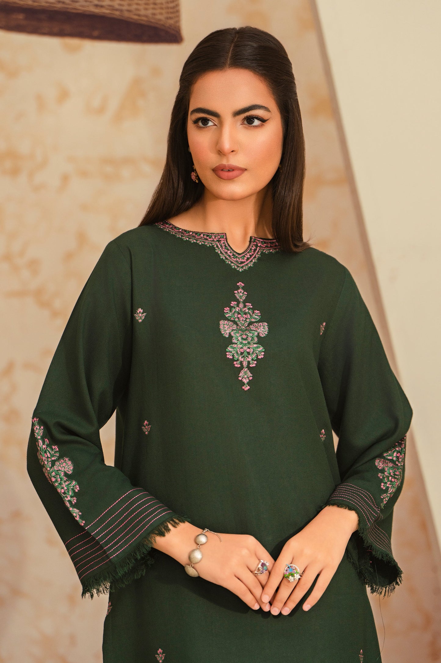 Emerald-2 Piece Embroidered Stitched Marina Suit