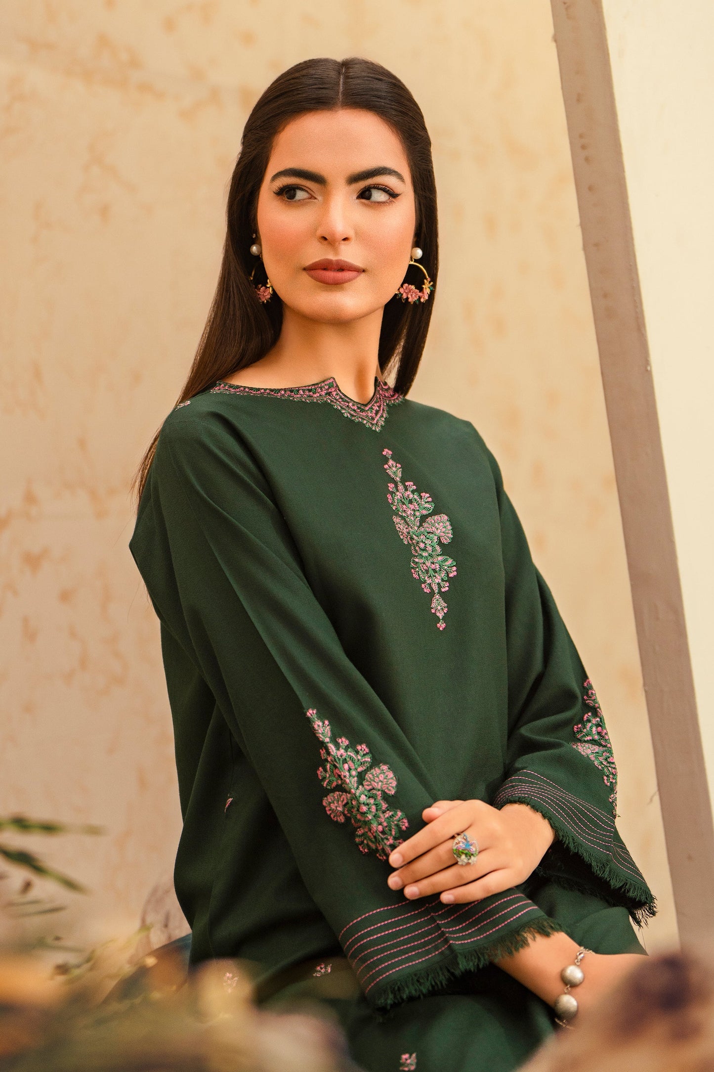 Emerald-2 Piece Embroidered Stitched Marina Suit