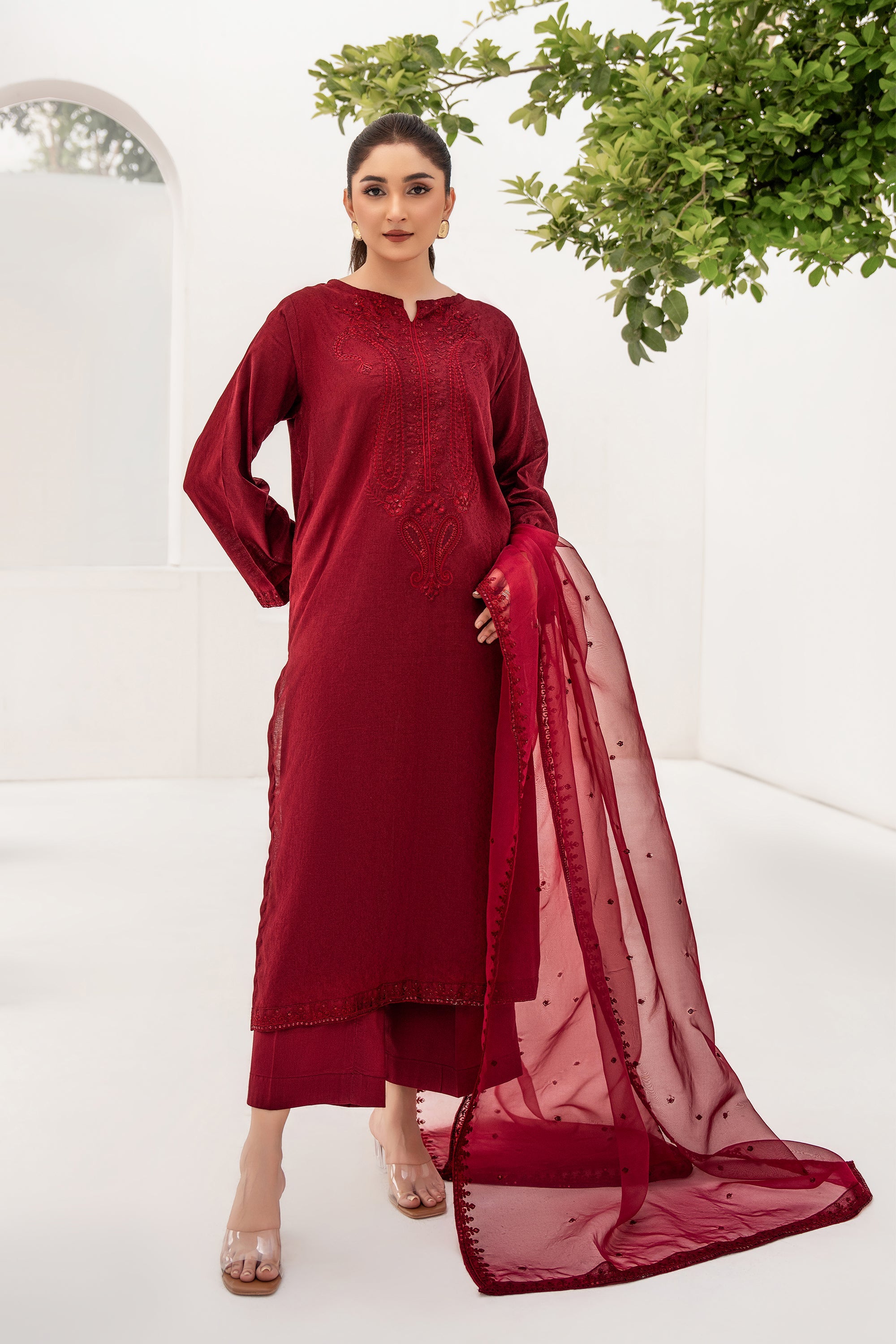 Rose - 3 Piece Embroidered Stitched Lawn Suit