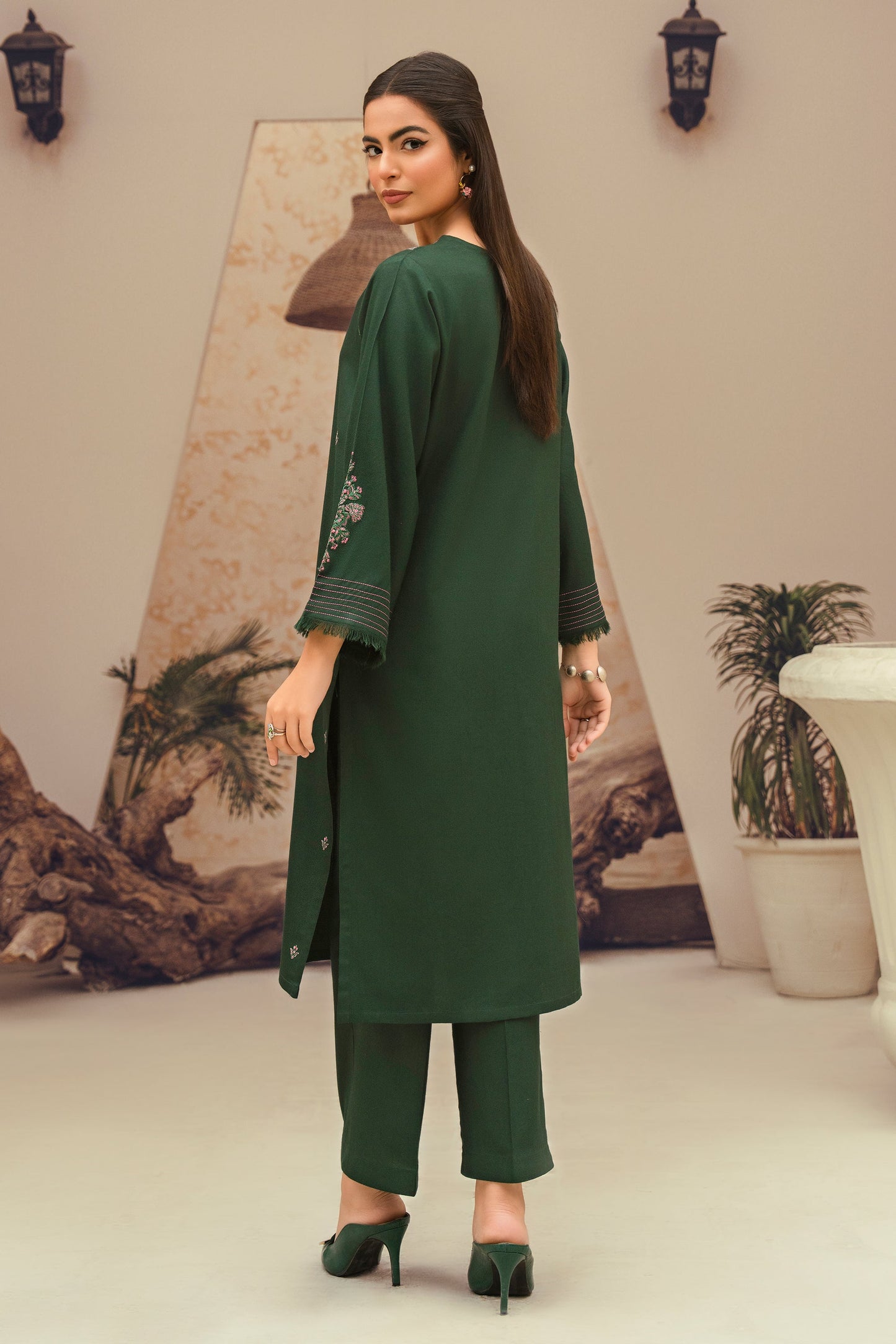 Emerald-2 Piece Embroidered Stitched Marina Suit