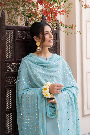 Morning Glory-3PC Stitched Masuri Lawn Farshi Suit