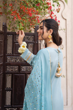 Morning Glory-3PC Stitched Masuri Lawn Farshi Suit
