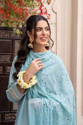 Morning Glory-3PC Stitched Masuri Lawn Farshi Suit