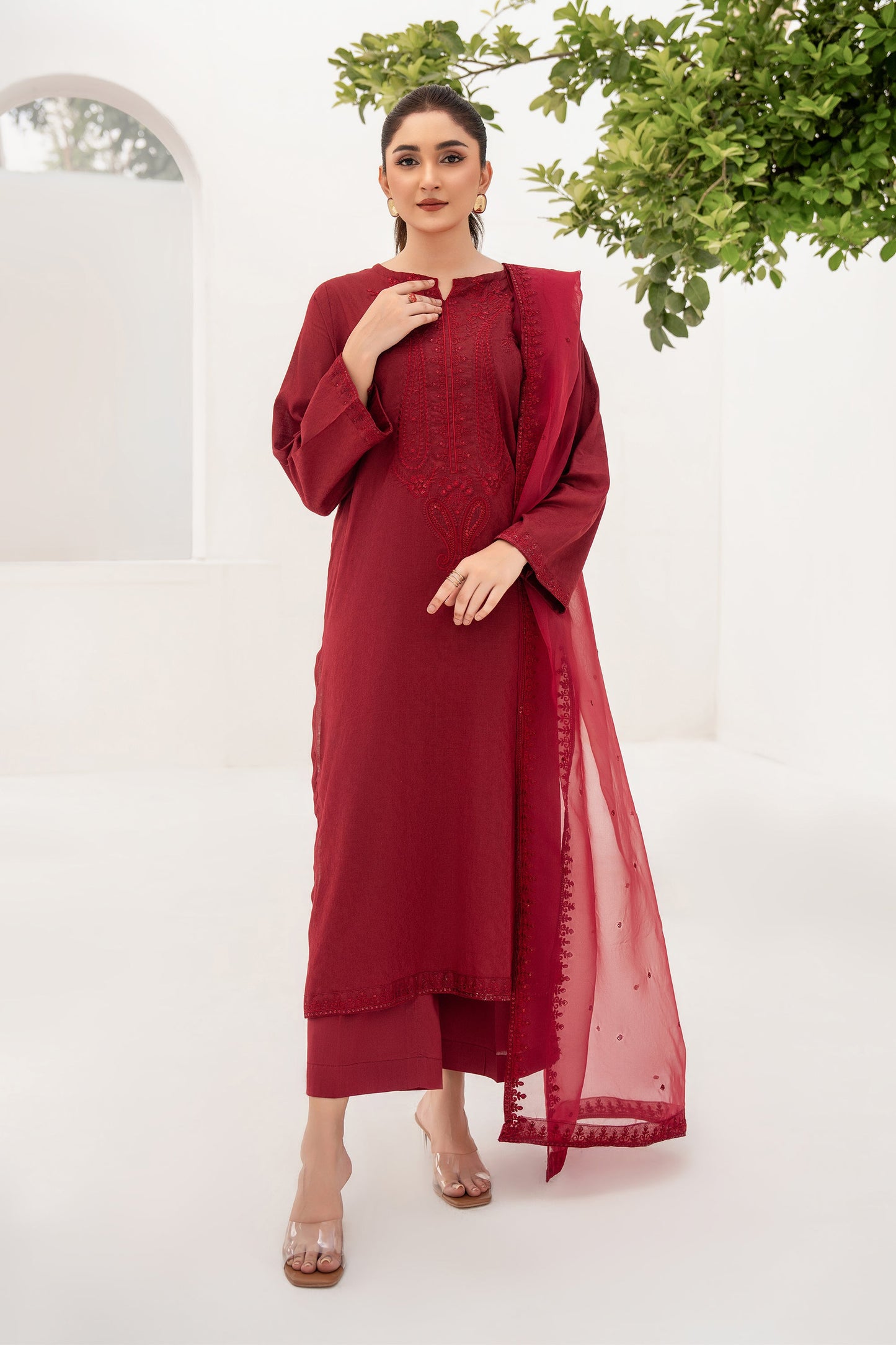 Rose - 3 Piece Embroidered Stitched Lawn Suit