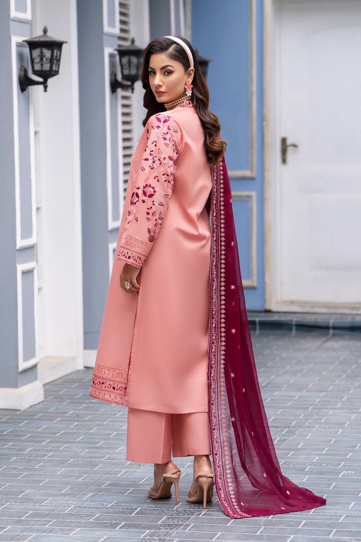 Vintage Rose-3PC Stitched Lawn Suit