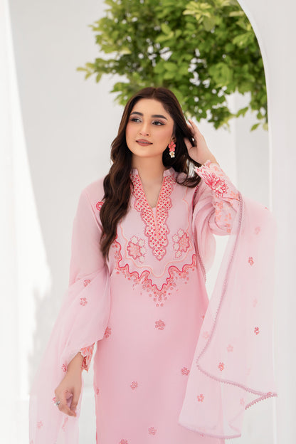 Lotous - 3 Piece Embroidered Stitched Lawn Suit