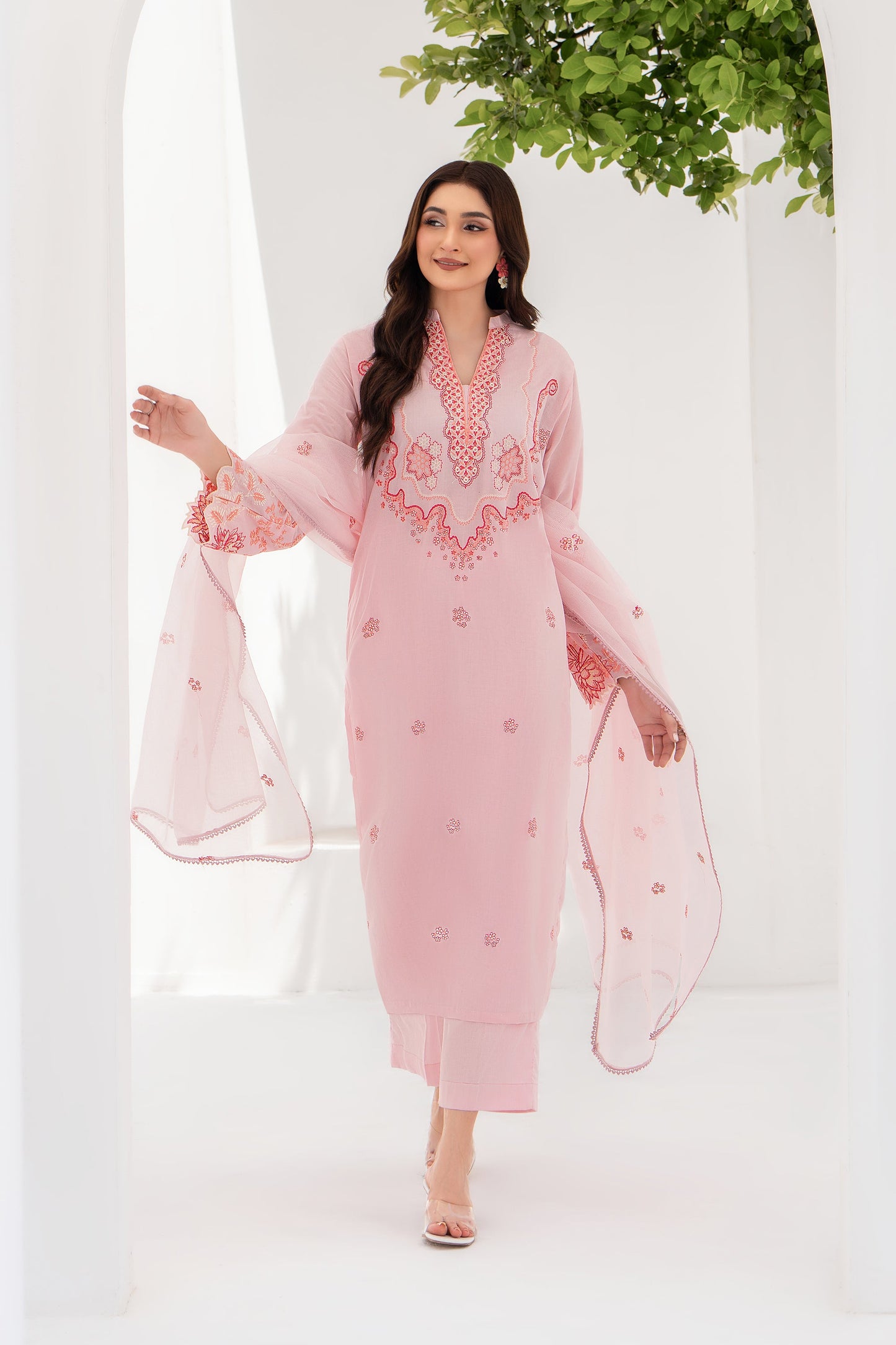 Lotous - 3 Piece Embroidered Stitched Lawn Suit