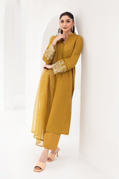 Marigold - 2 Piece Embroidered Stitched Lawn Suit