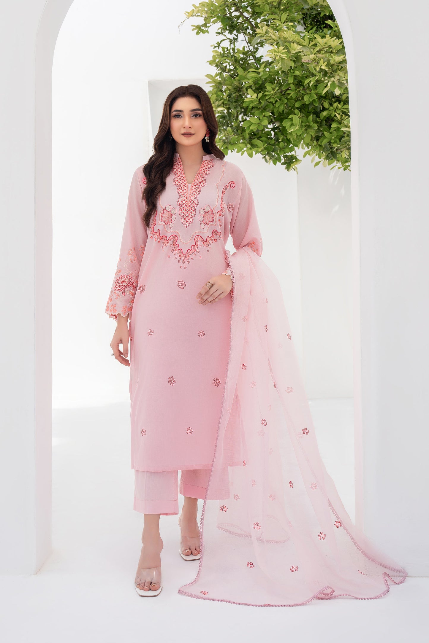 Lotous - 3 Piece Embroidered Stitched Lawn Suit