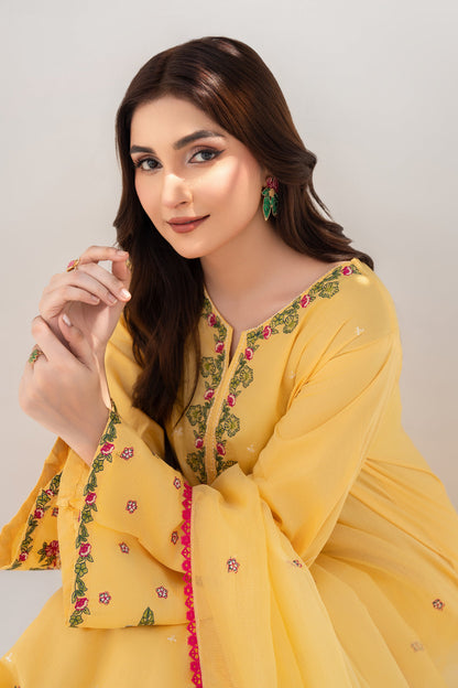 Daffodil - 3 Piece Embroidered Stitched Lawn Suit