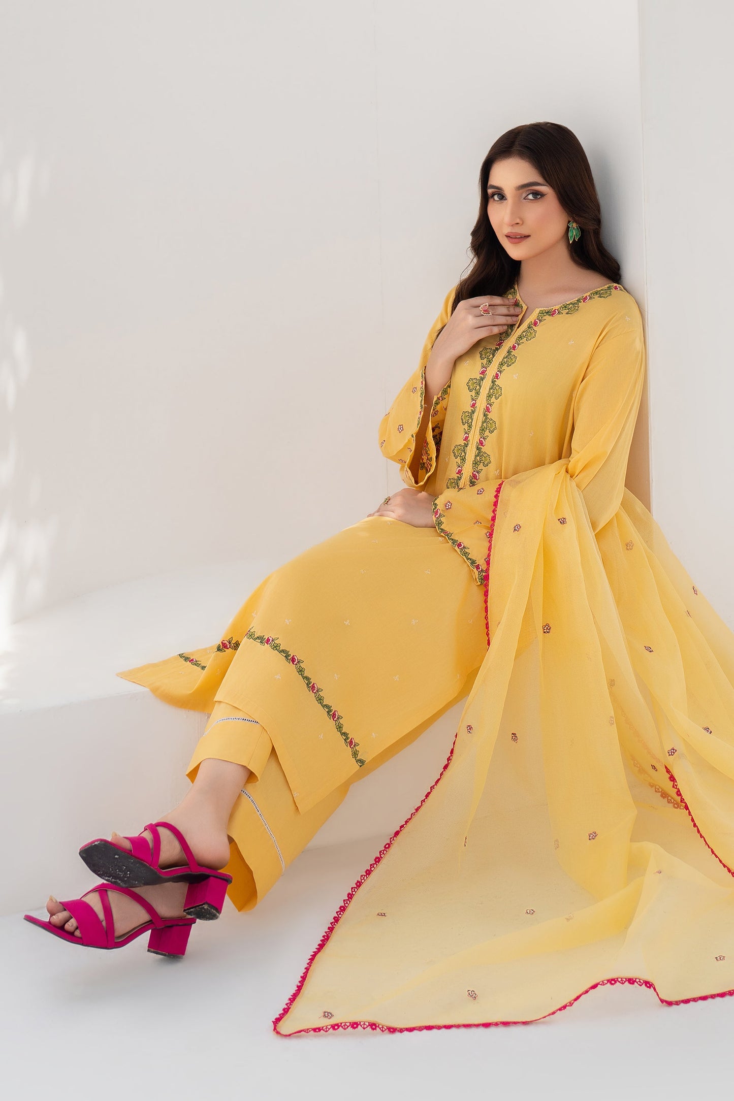 Daffodil - 3 Piece Embroidered Stitched Lawn Suit