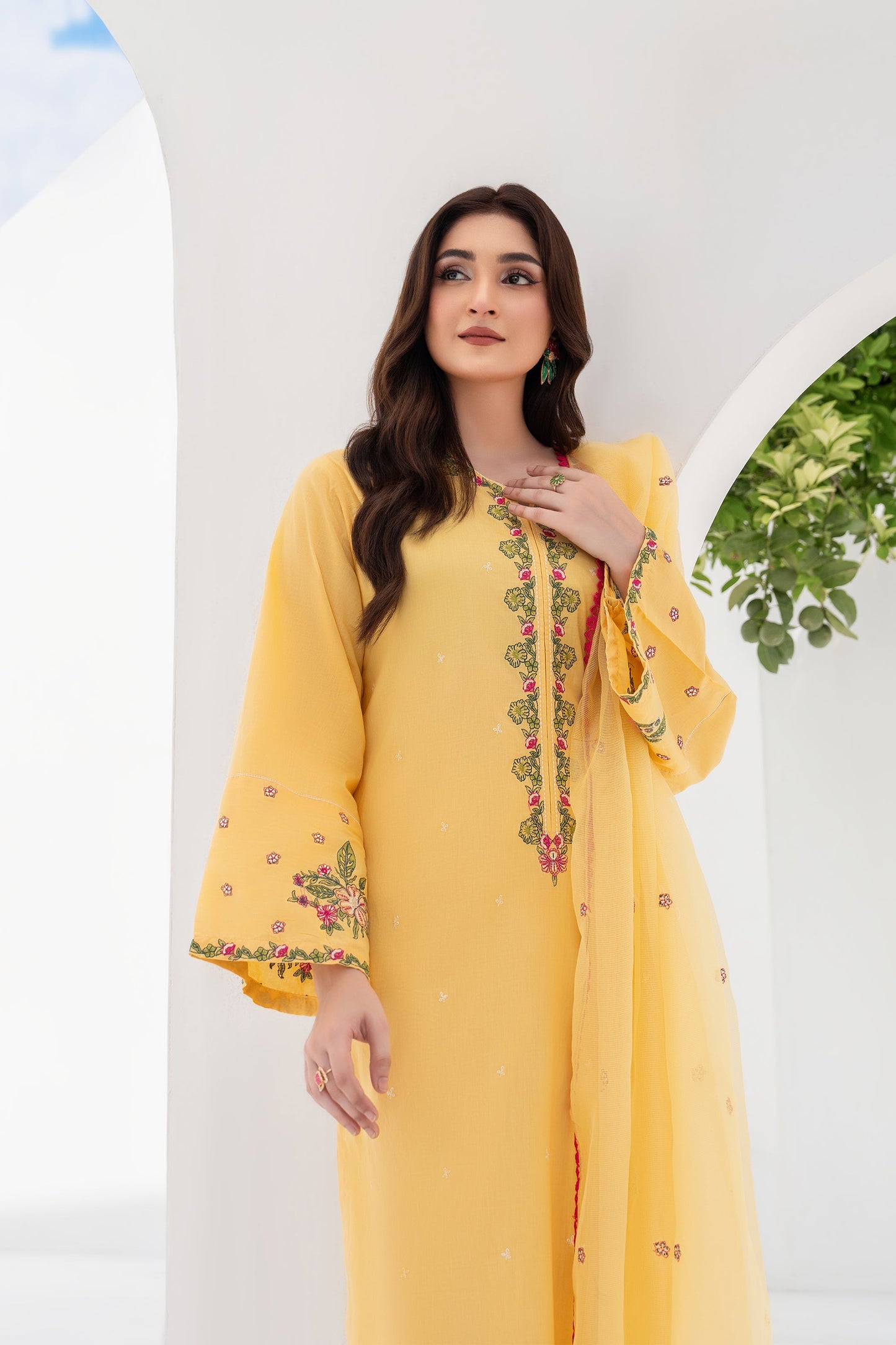 Daffodil - 3 Piece Embroidered Stitched Lawn Suit