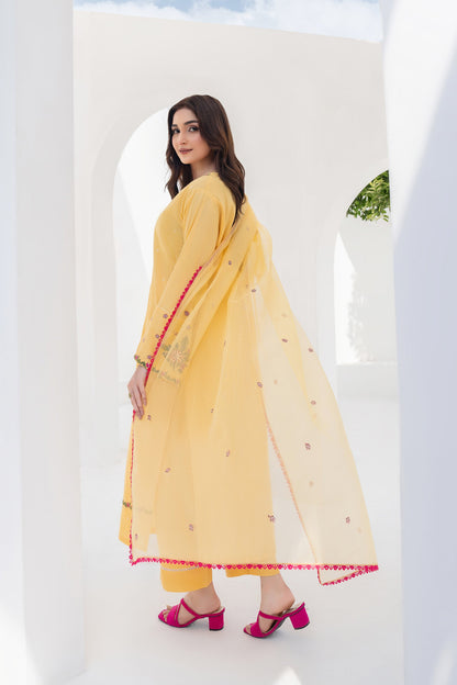 Daffodil - 3 Piece Embroidered Stitched Lawn Suit