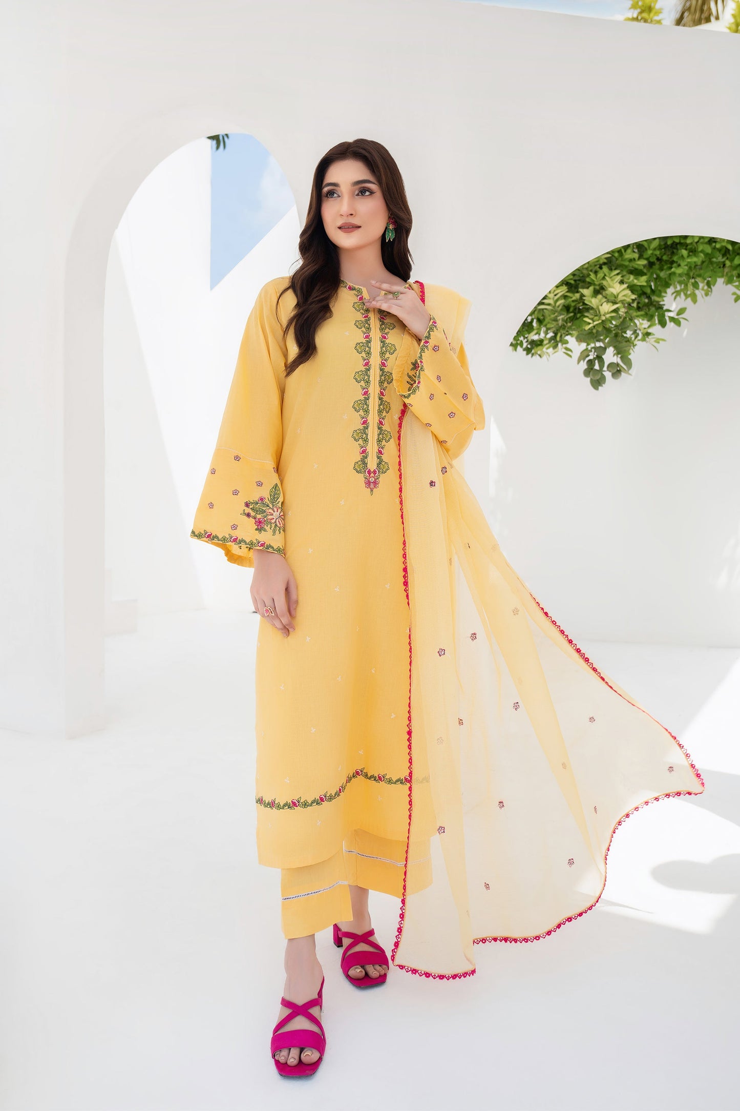 Daffodil - 3 Piece Embroidered Stitched Lawn Suit