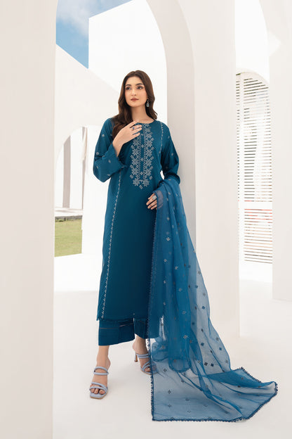 Iris - 3 Piece Embroidered Stitched Lawn Suit