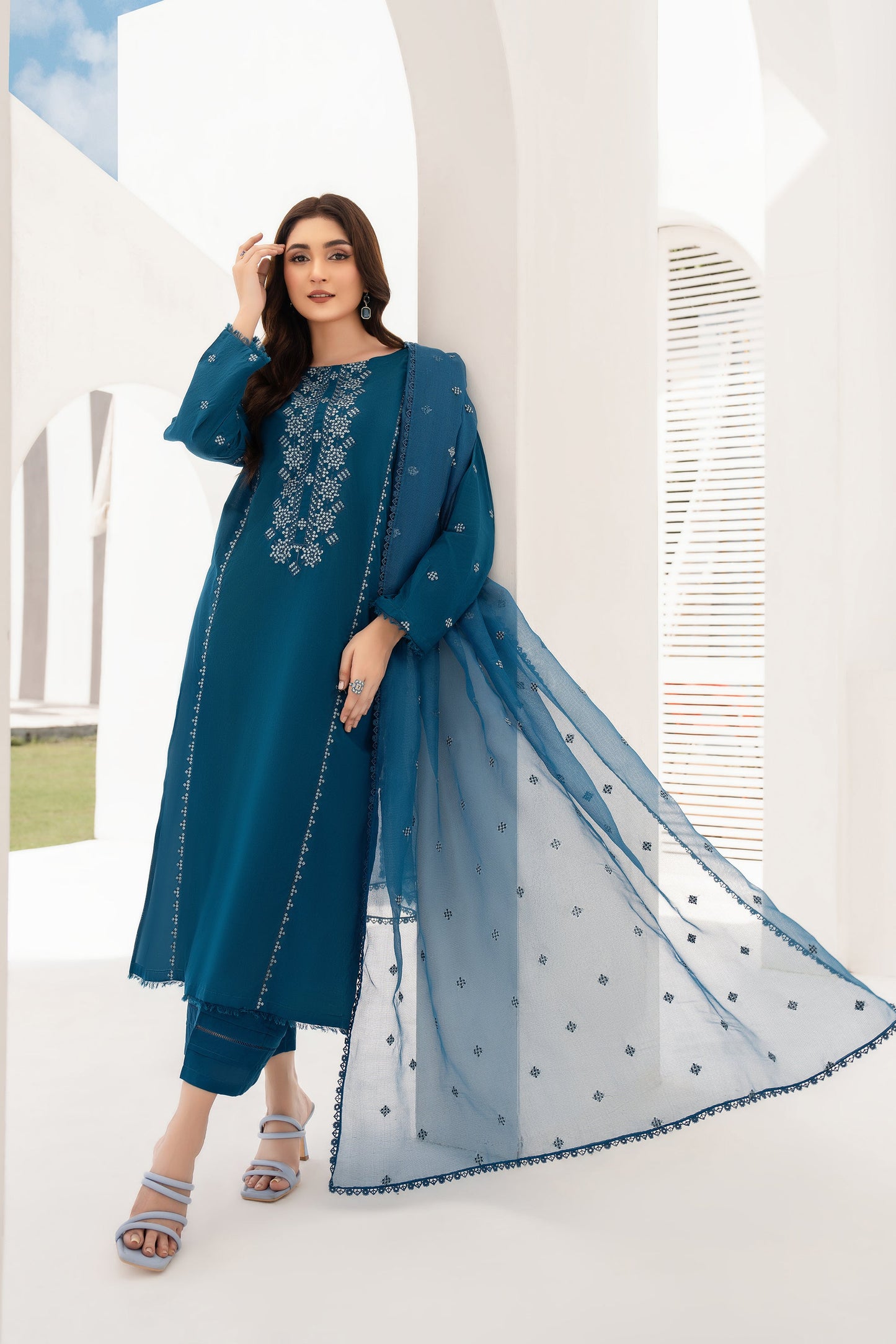 Iris - 3 Piece Embroidered Stitched Lawn Suit