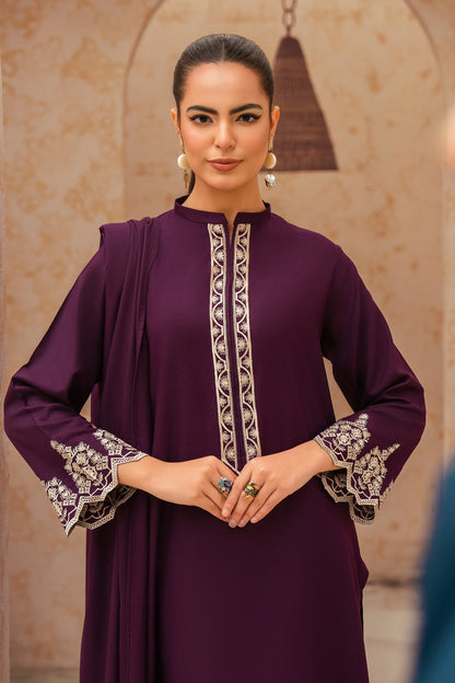 Jade-2 Piece Embroidered Stitched Marina Suit