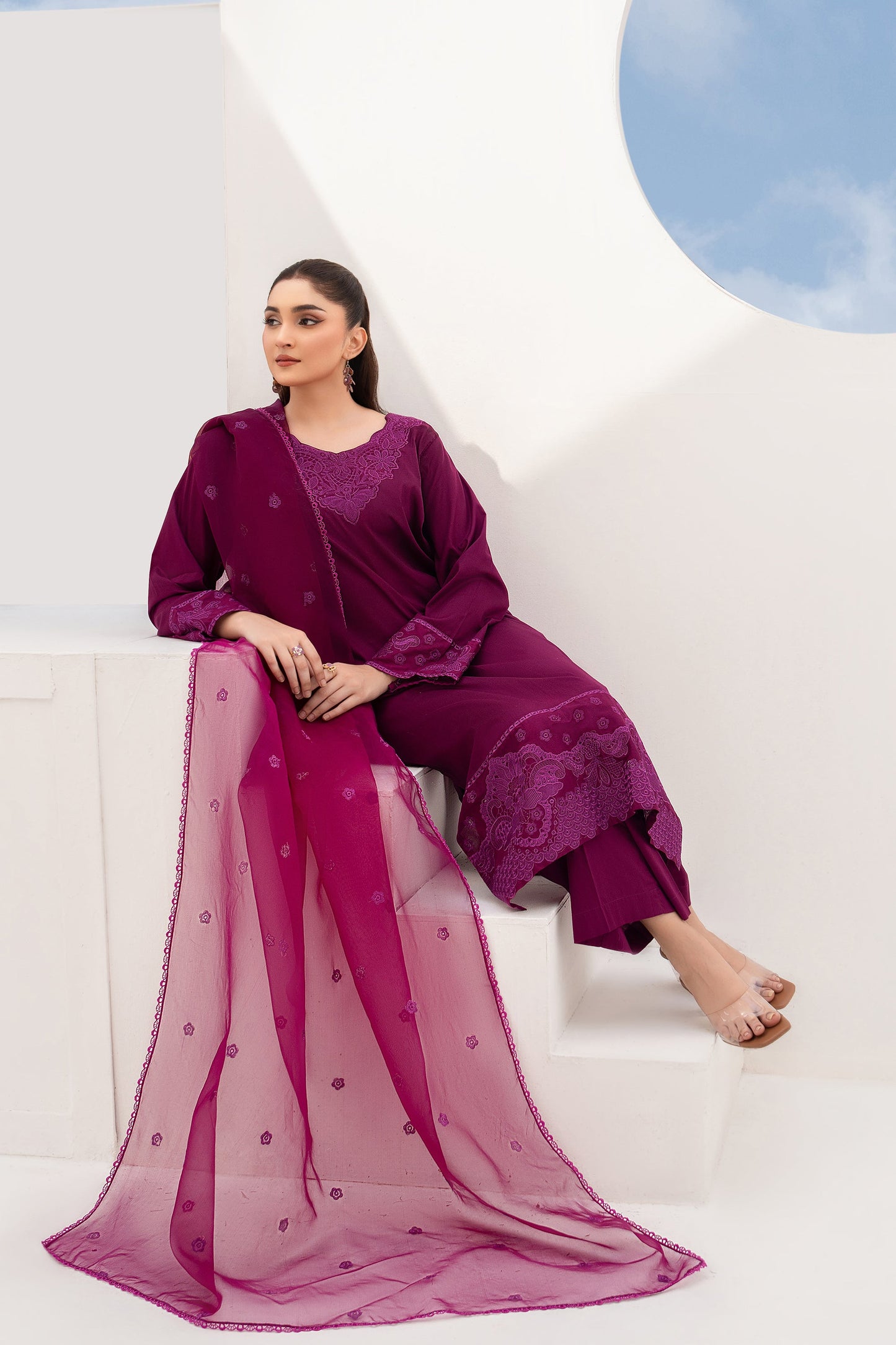 BLUEBELL - 3 Piece Embroidered Stitched Lawn Suit