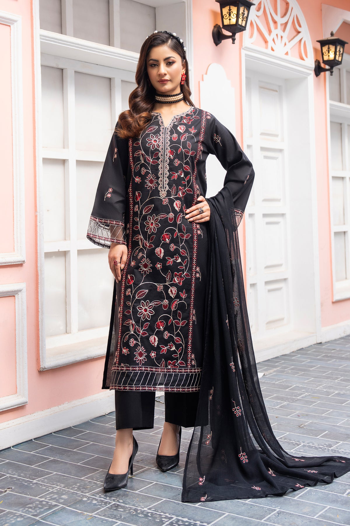 Night Patel-3PC Sticthed Lawn Suit