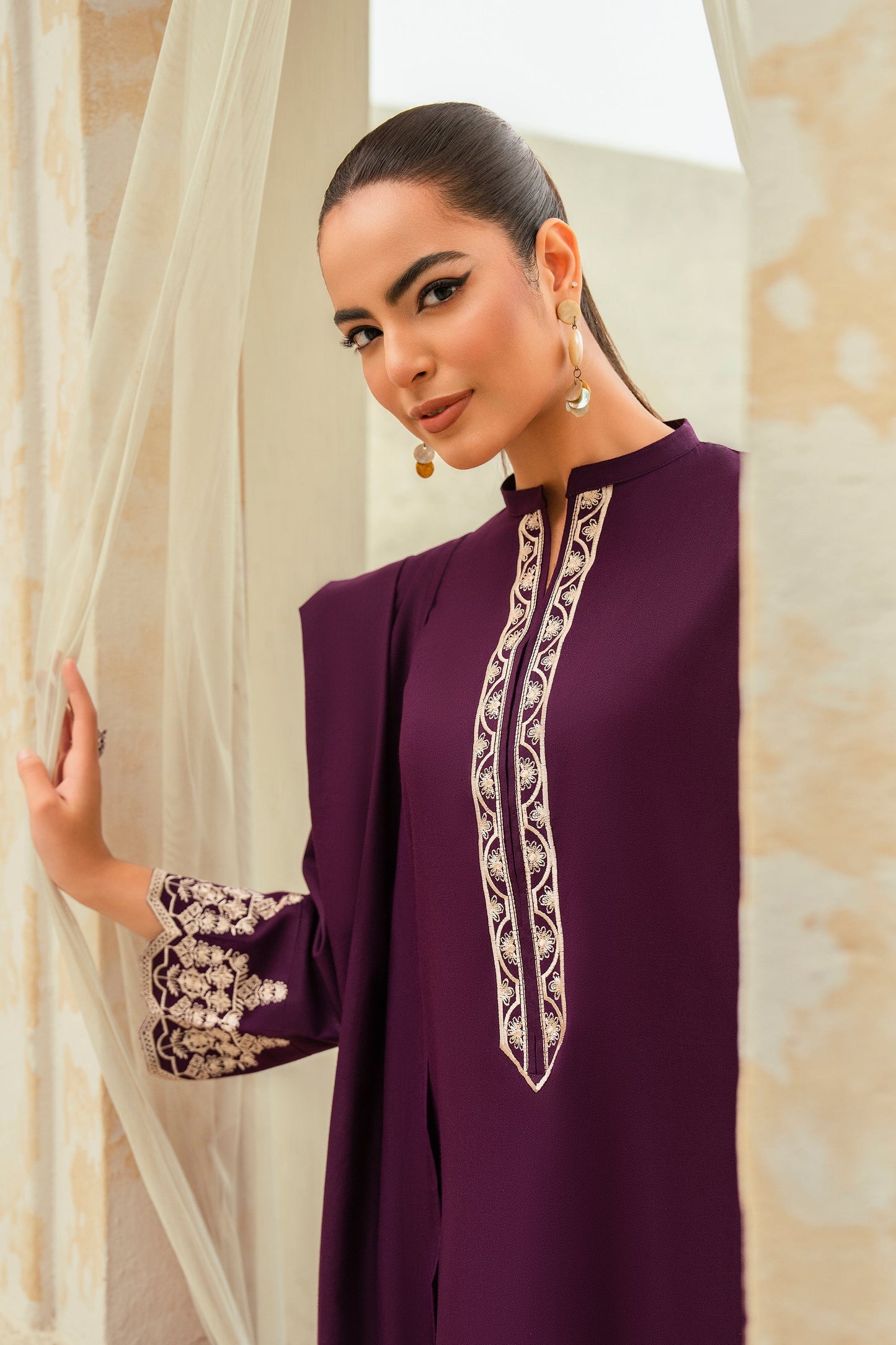 Jade-2 Piece Embroidered Stitched Marina Suit