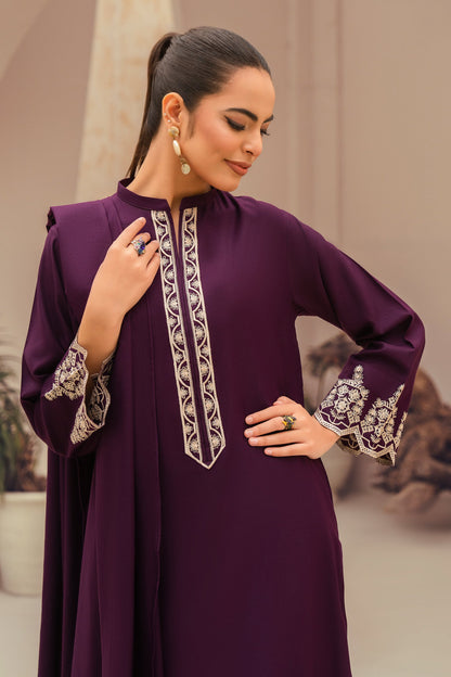 Jade-2 Piece Embroidered Stitched Marina Suit