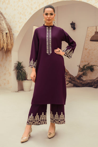 Jade-2 Piece Embroidered Stitched Marina Suit