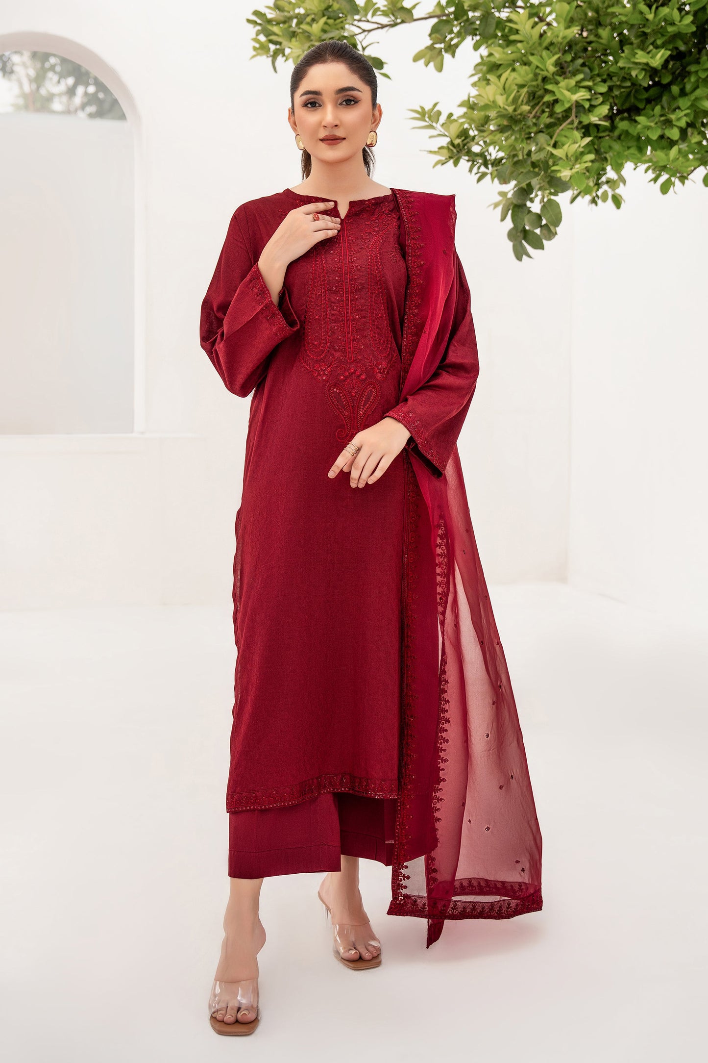 Rose - 3 Piece Embroidered Stitched Lawn Suit