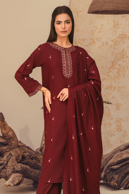 Ruby-3 Piece Embroidered Stitched Marina Suit